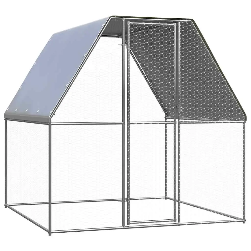 Chicken Cage Galvanised Steel 2x2x2 m Walk In Coop Run Hen House Rabbit