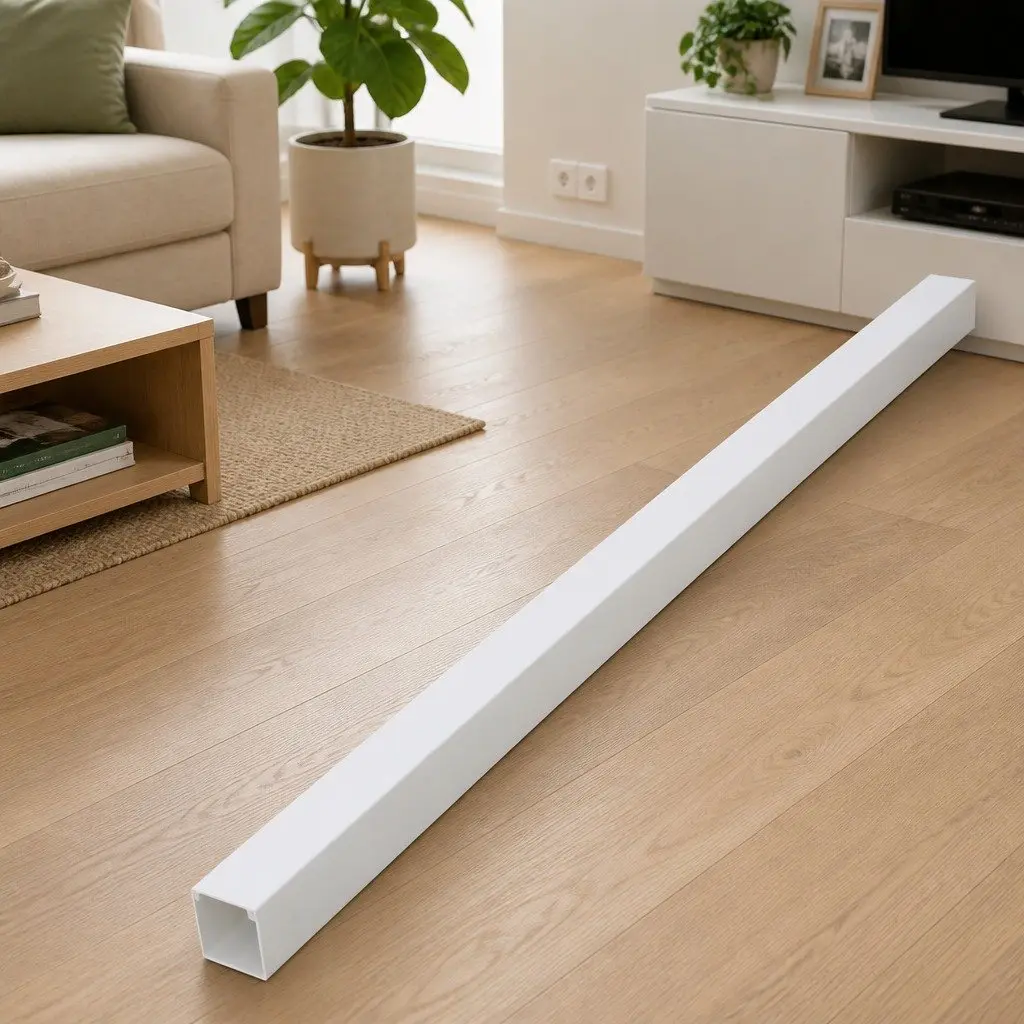 Cable Trunking White PVC 40x25 mm 30 m Wall Floor Ceiling Cord Cover Management