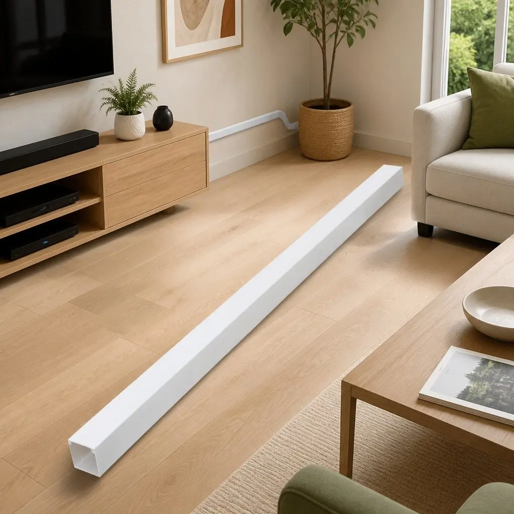 Cable Trunking PVC 60x40mm 30m White Wire Cover Management Channel