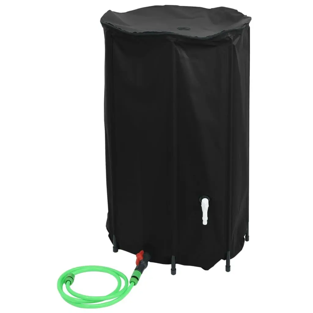 Water Tank 500L Foldable Collapsible Rainwater Storage Garden Tap Black