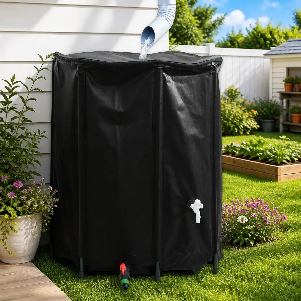 Collapsible Water Tank with Tap 1250L Foldable PVC Rainwater Storage