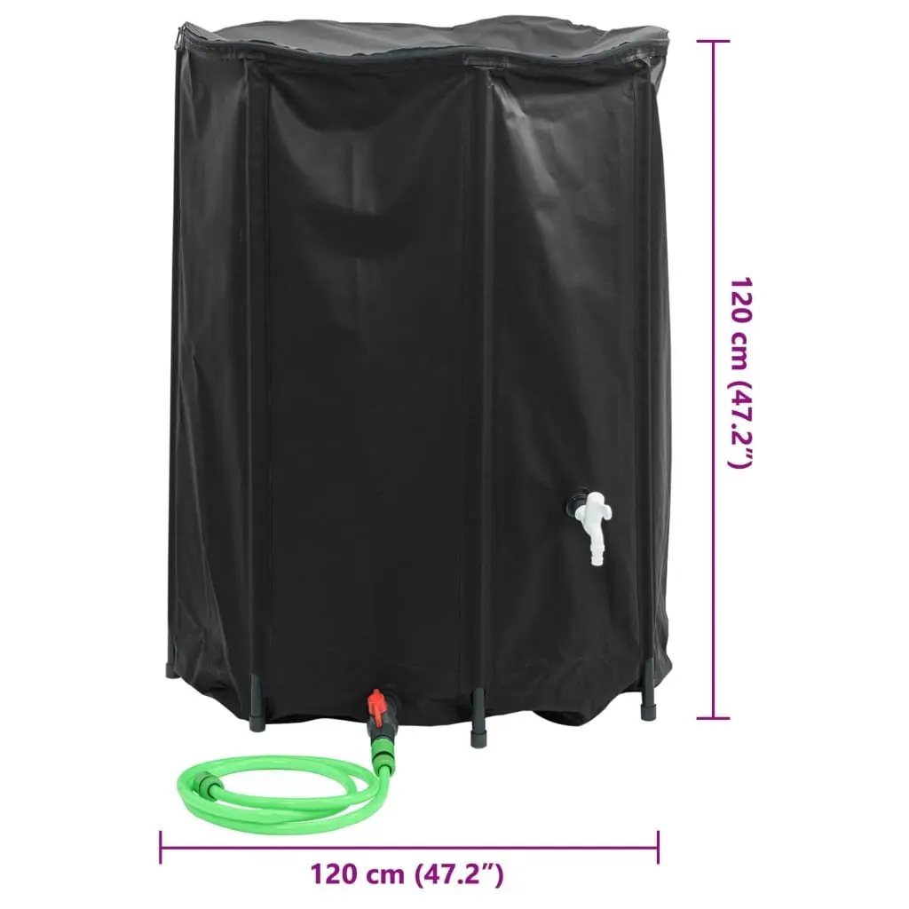 Collapsible Water Tank with Tap 1350L Foldable Rainwater Storage for Garden