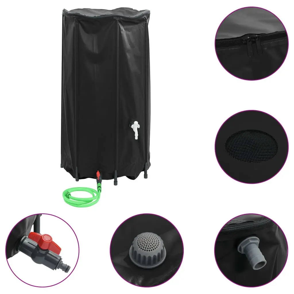 Water Tank Collapsible 380L Foldable with Tap for Rainwater Storage Garden Outdoor