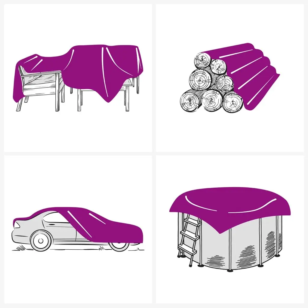 Heavy Duty Tarpaulin Water Resistant Anthracite 3x5m