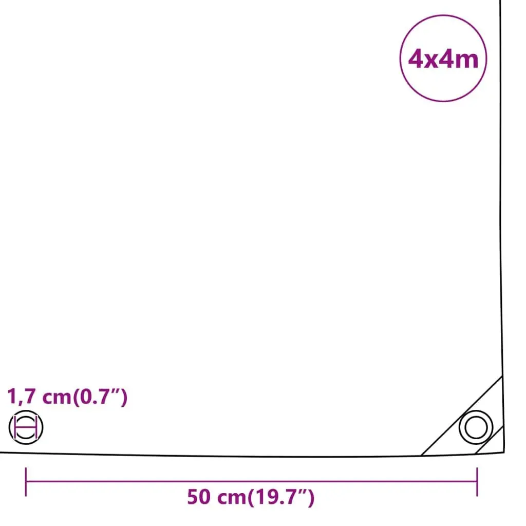 Heavy Duty Tarpaulin Waterproof 4x4m UV Resistant Anthracite Cover for Garden Furniture