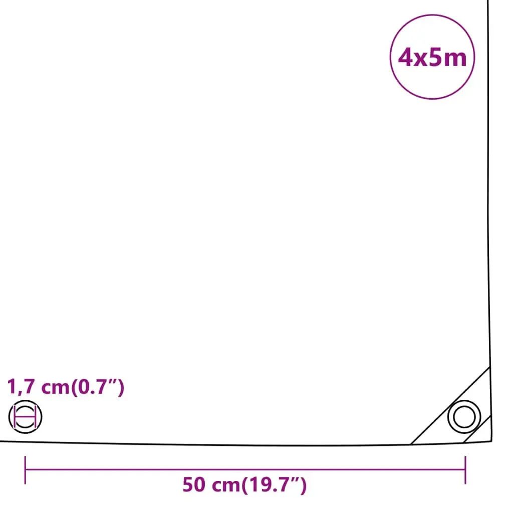Heavy Duty Tarpaulin 4x5m Anthracite Water Resistant Outdoor Garden Cover