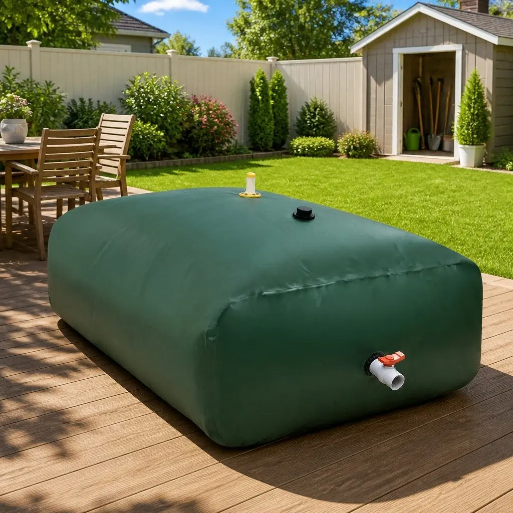 Foldable Water Tank 2100L Durable PVC Garden Rainwater Collection Storage Container with Tap