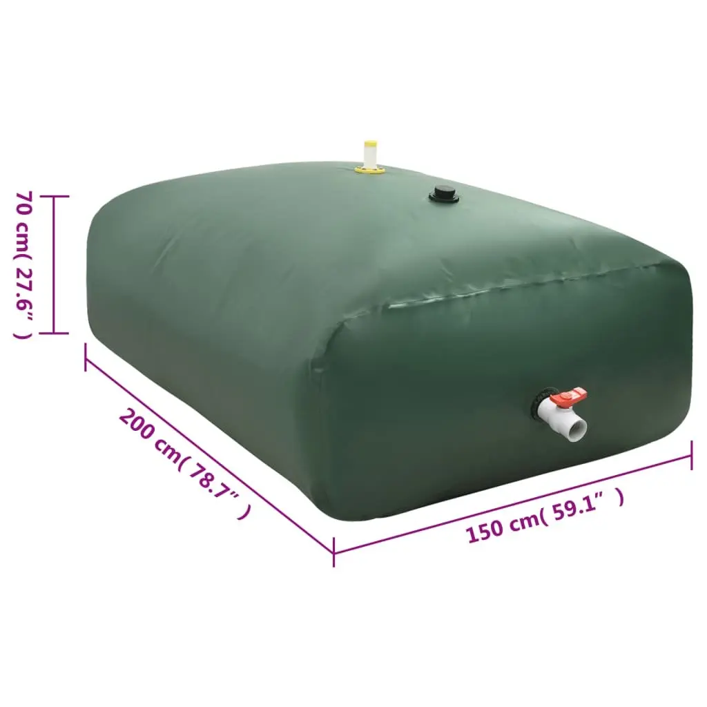 Foldable Water Tank 2100L Durable PVC Garden Rainwater Collection Storage Container with Tap