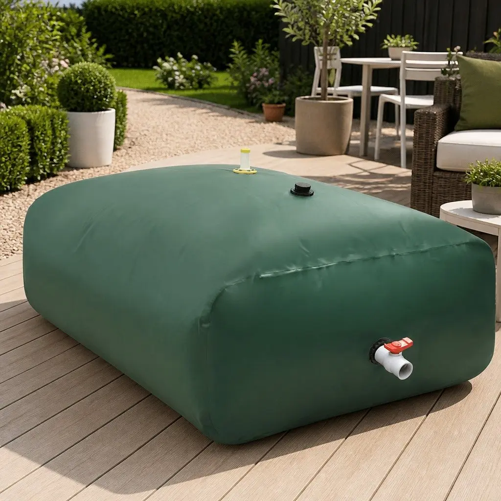 Foldable Water Tank 5000L Green PVC Container