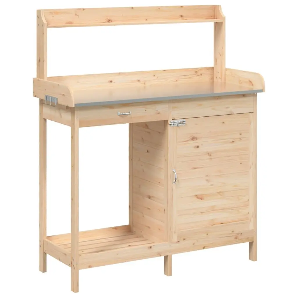 Potting Table with Storage in Brown