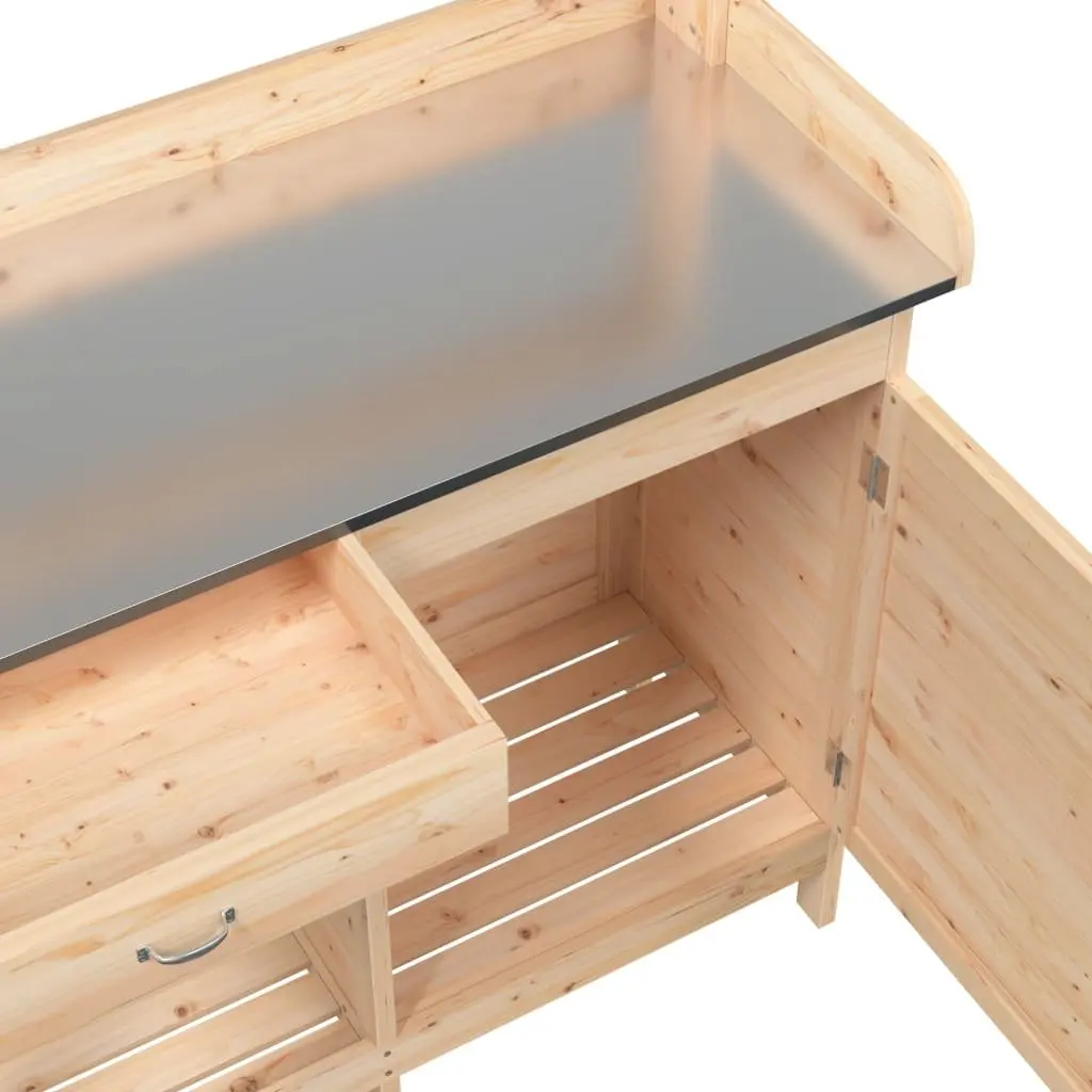 Potting Table with Storage in Brown