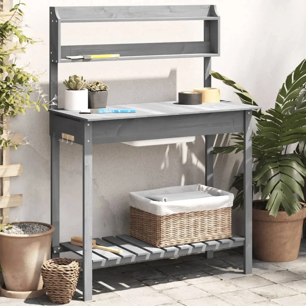 Grey Potting Table with Removable Sink