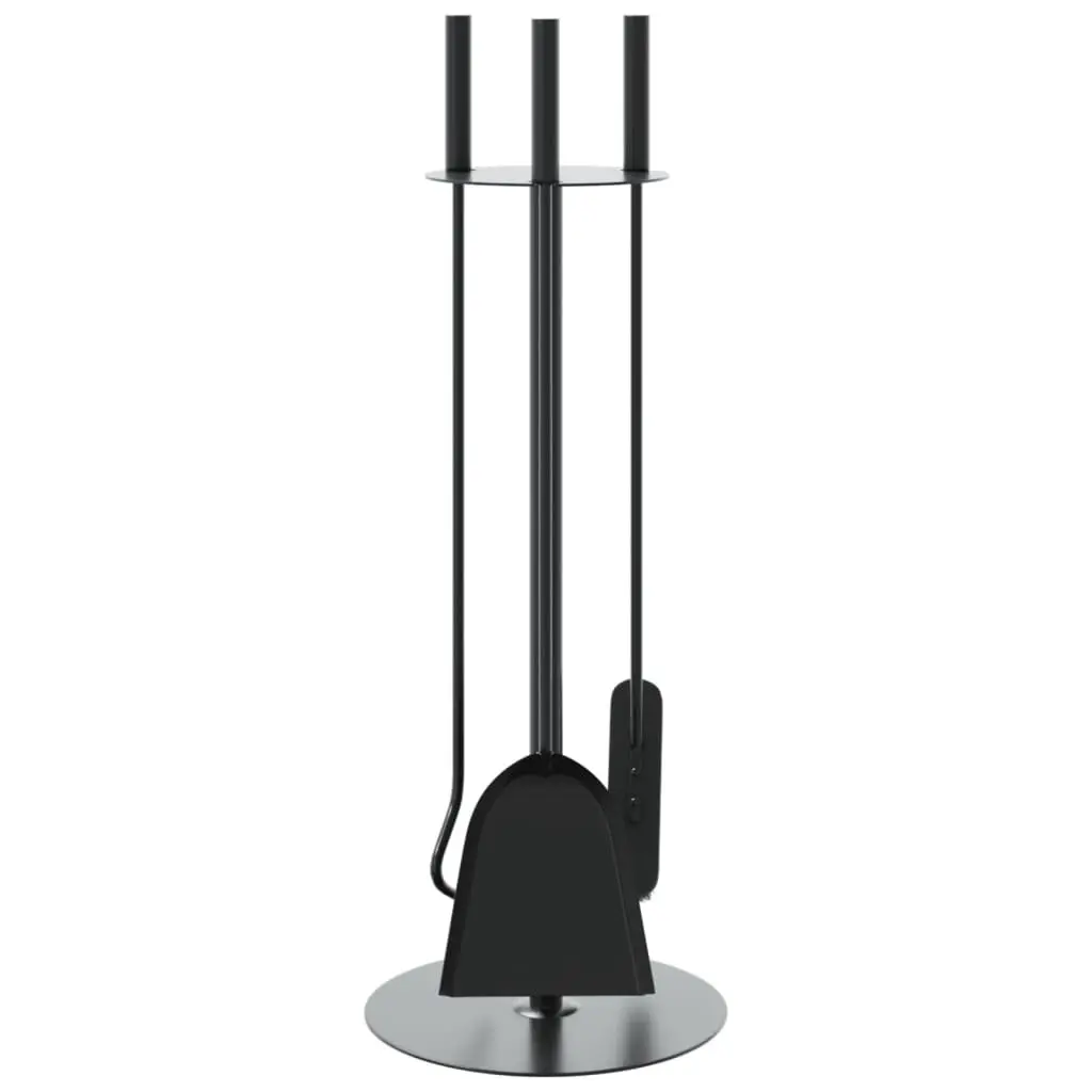 Fireplace Tool Set Steel 4 Piece Poker Shovel Broom Ash Cleaning Rack