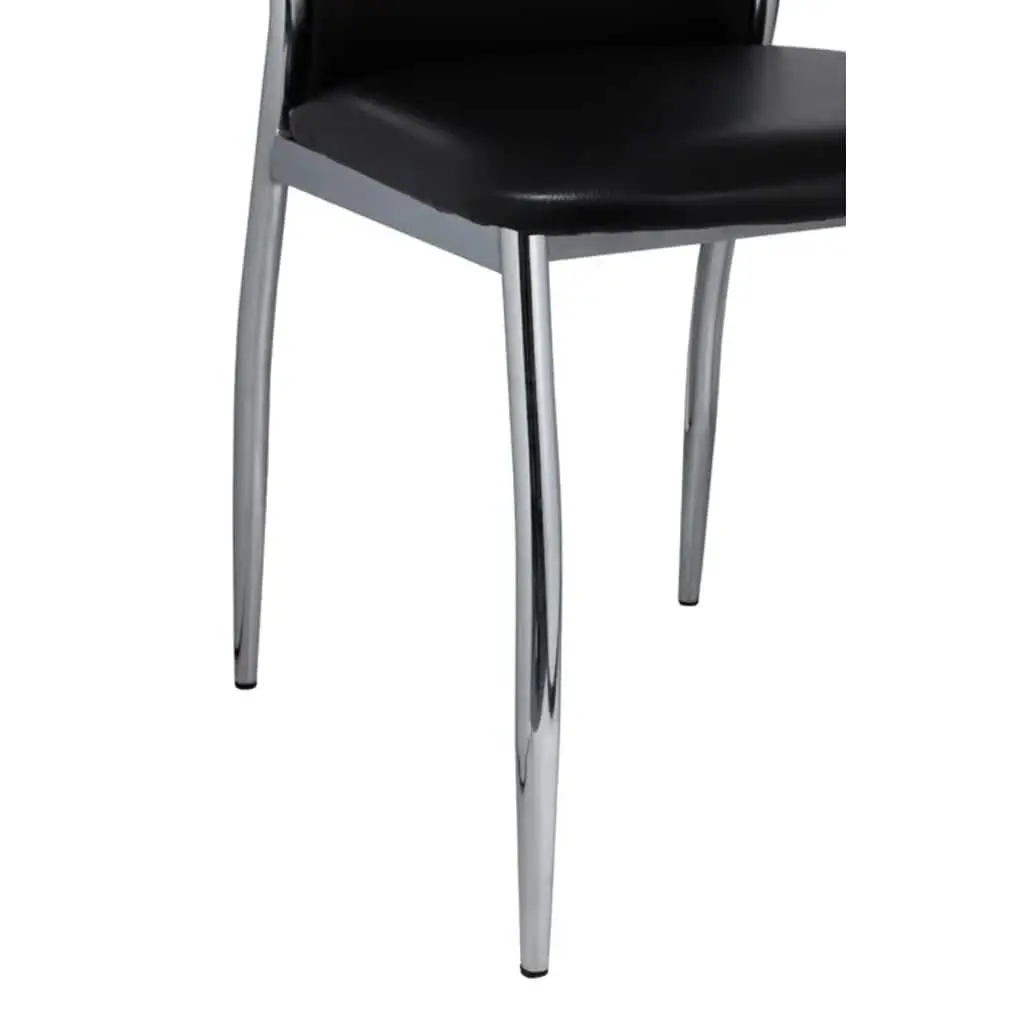 Dining Chairs Modern High Backrest 6 Piece Black Faux Leather Set