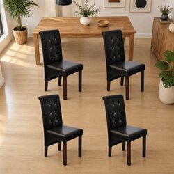 You’ll Love These 4 Dining Chairs with Brown Faux Leather Seats