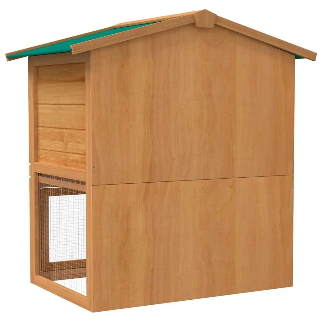 Rabbit Hutch Wooden 2-Tier Small Animal House Outdoor Enclosure Brown