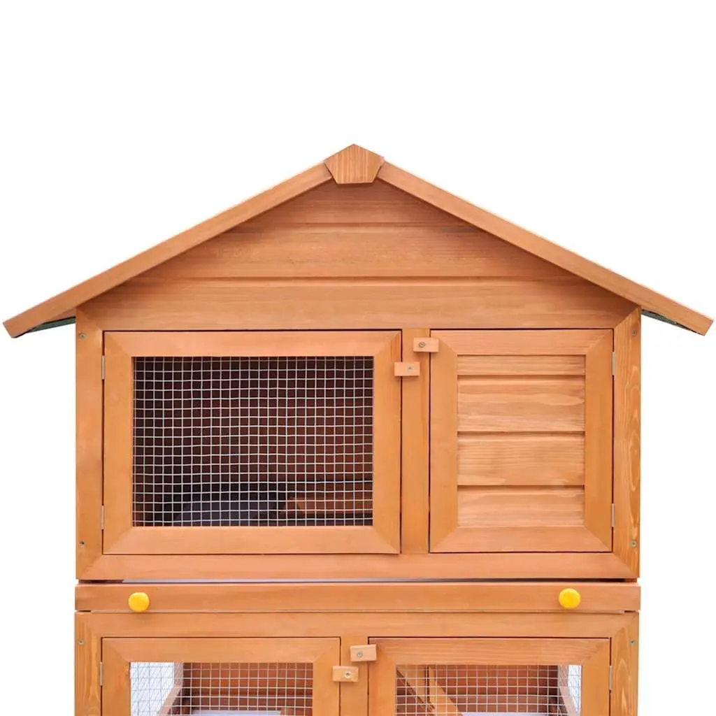Rabbit Hutch 3 Layer Wooden Cage Outdoor Enclosure for Small Animals