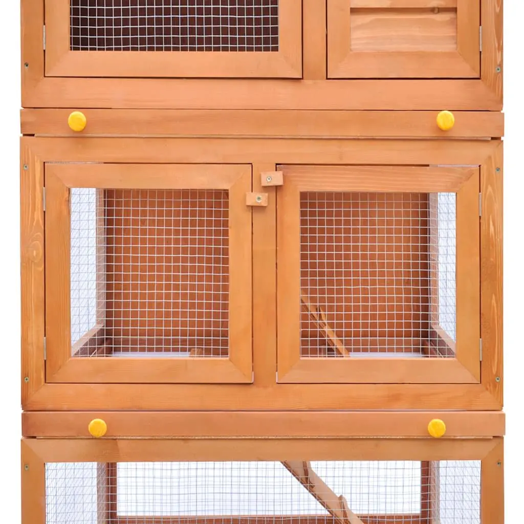 Rabbit Hutch 3 Layer Wooden Cage Outdoor Enclosure for Small Animals
