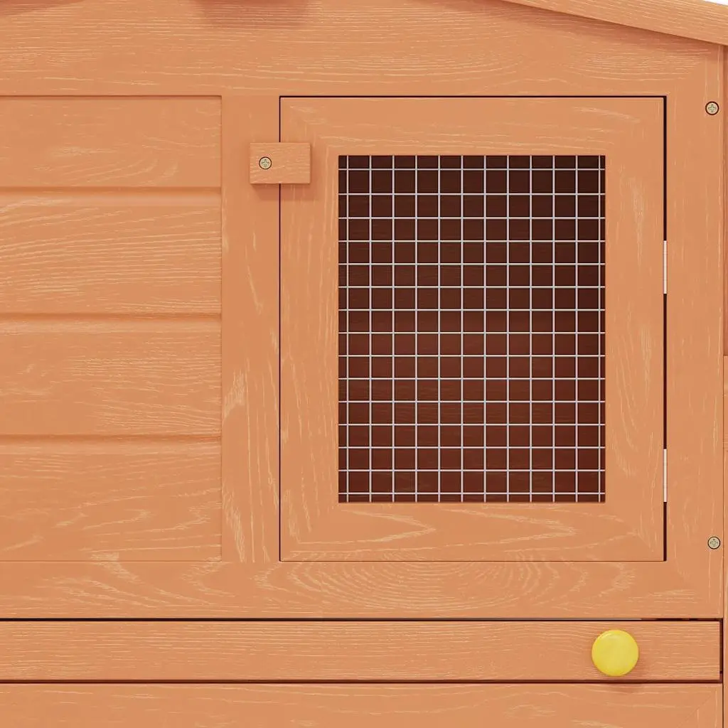 Large Rabbit Hutch Two Storey Wooden House Iron Wire Mesh Pet Enclosure