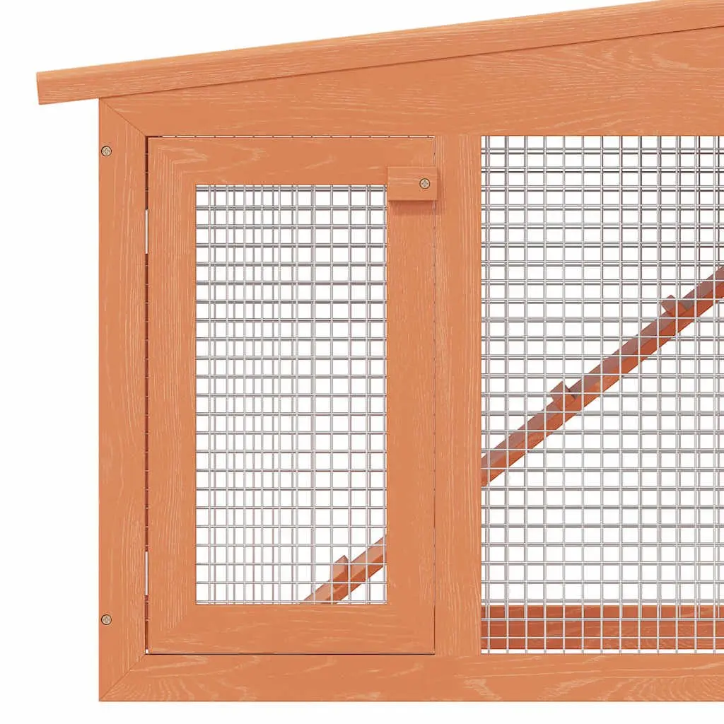 Large Rabbit Hutch Two Storey Wooden House Iron Wire Mesh Pet Enclosure