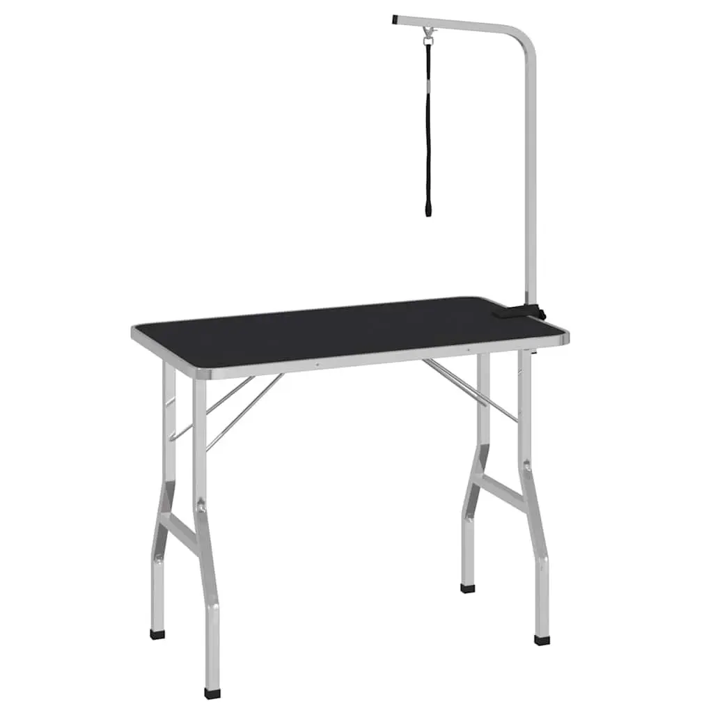 Foldable Grooming Table Adjustable Arm Loop Brown