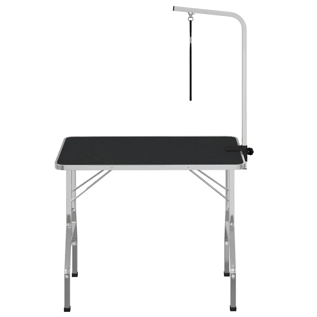 Foldable Grooming Table Adjustable Arm Loop Brown