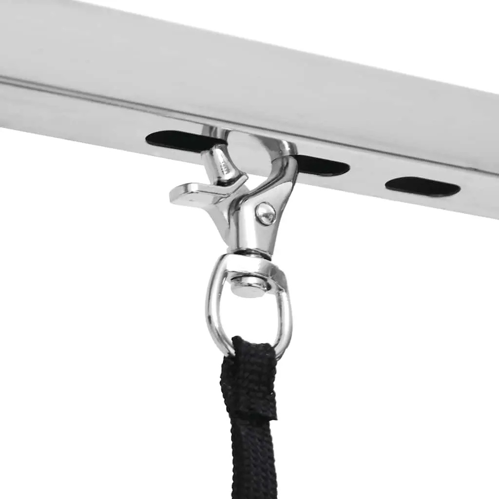 Foldable Grooming Table Adjustable Arm Loop Brown