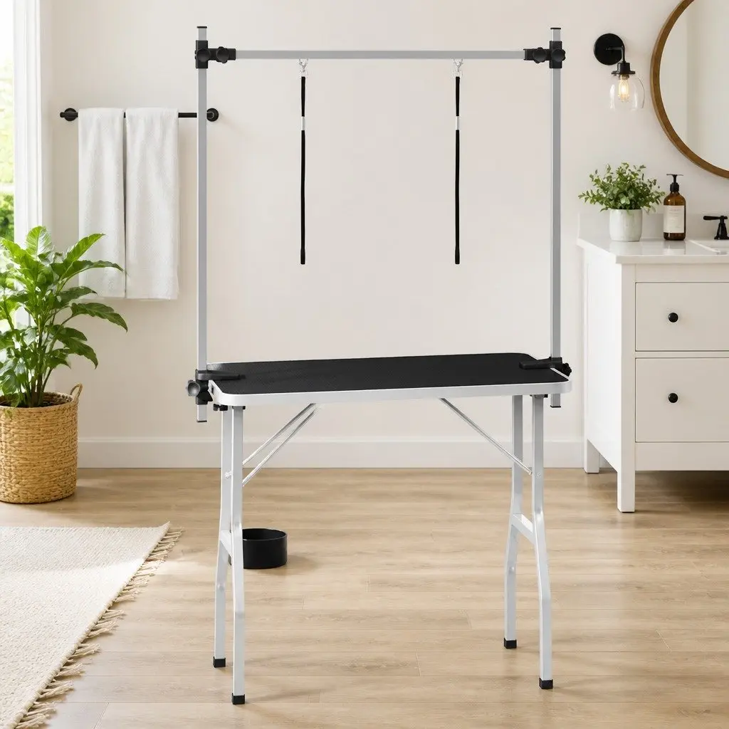 Dog Grooming Table Foldable Professional Pet Grooming Station Adjustable Arm