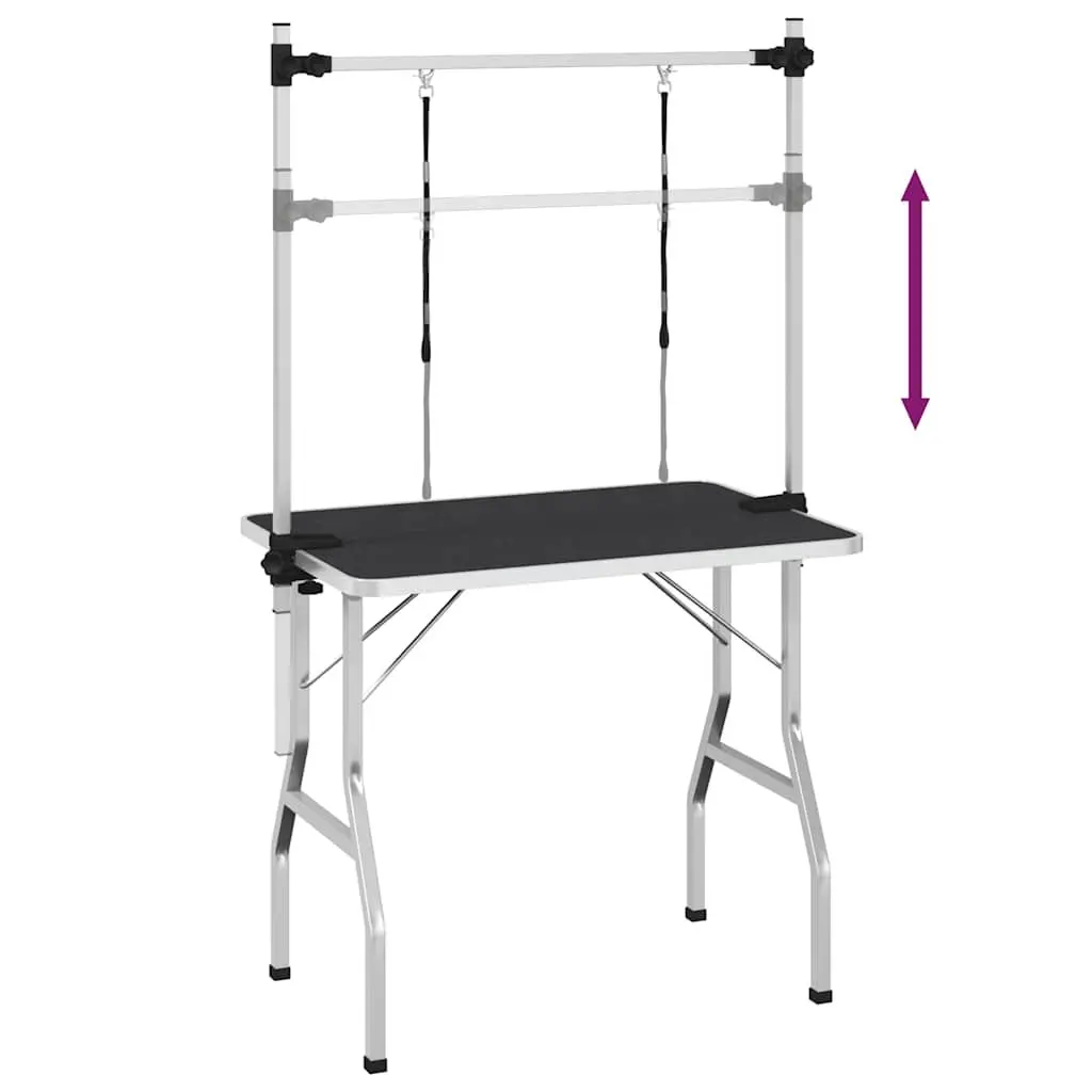 Dog Grooming Table Foldable Adjustable Arm Non-Slip Rubber Surface