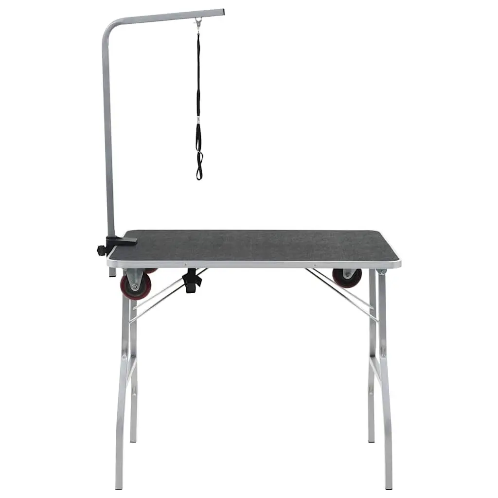 Portable Dog Grooming Table Adjustable with Castors Non-slip Surface