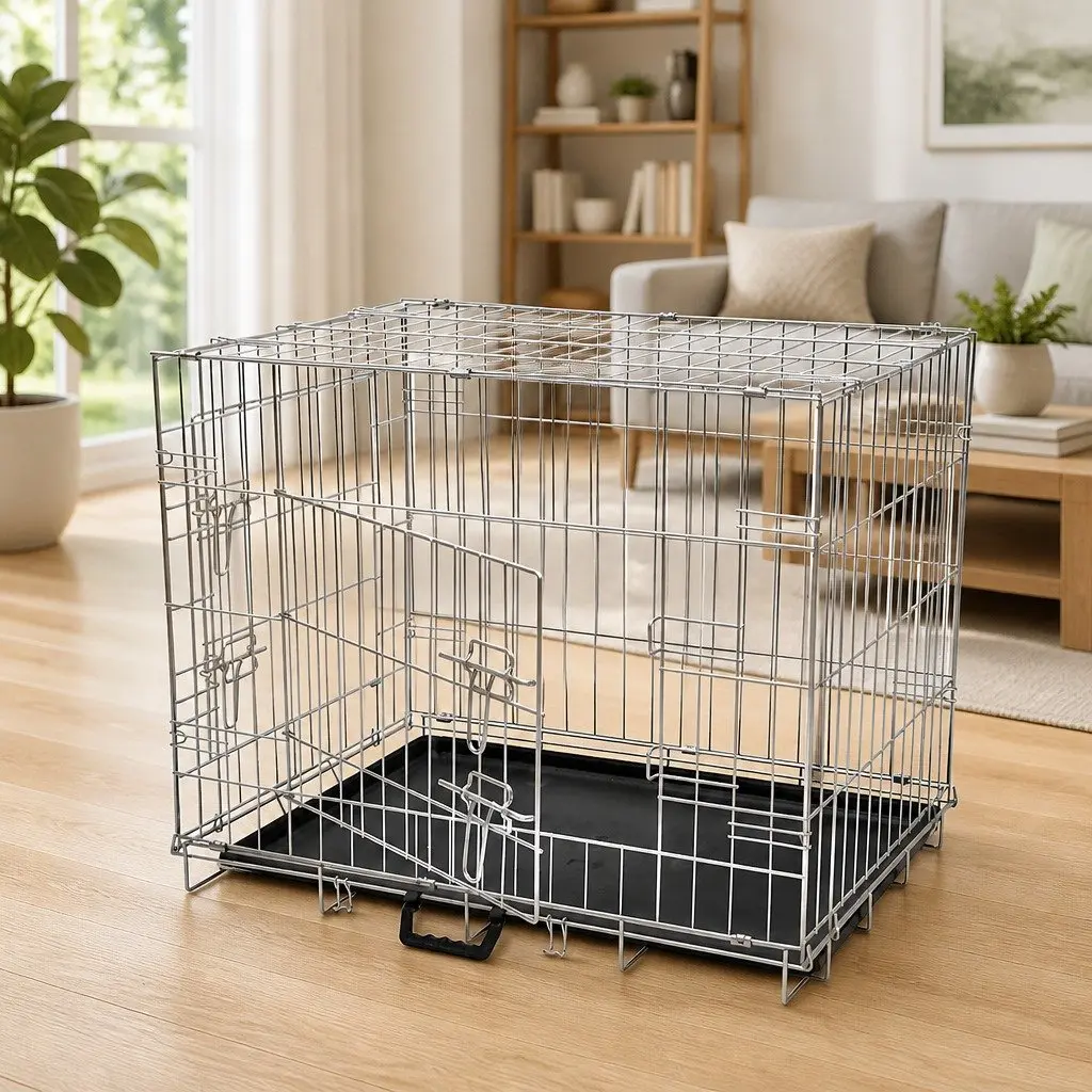 Foldable Metal Dog Bench Large Black