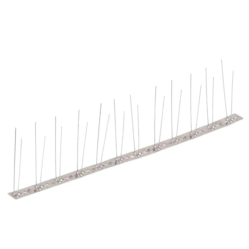 Bird & Pigeon Spikes Set of 6, 2-Row Stainless Steel Deterrent Strips 3m