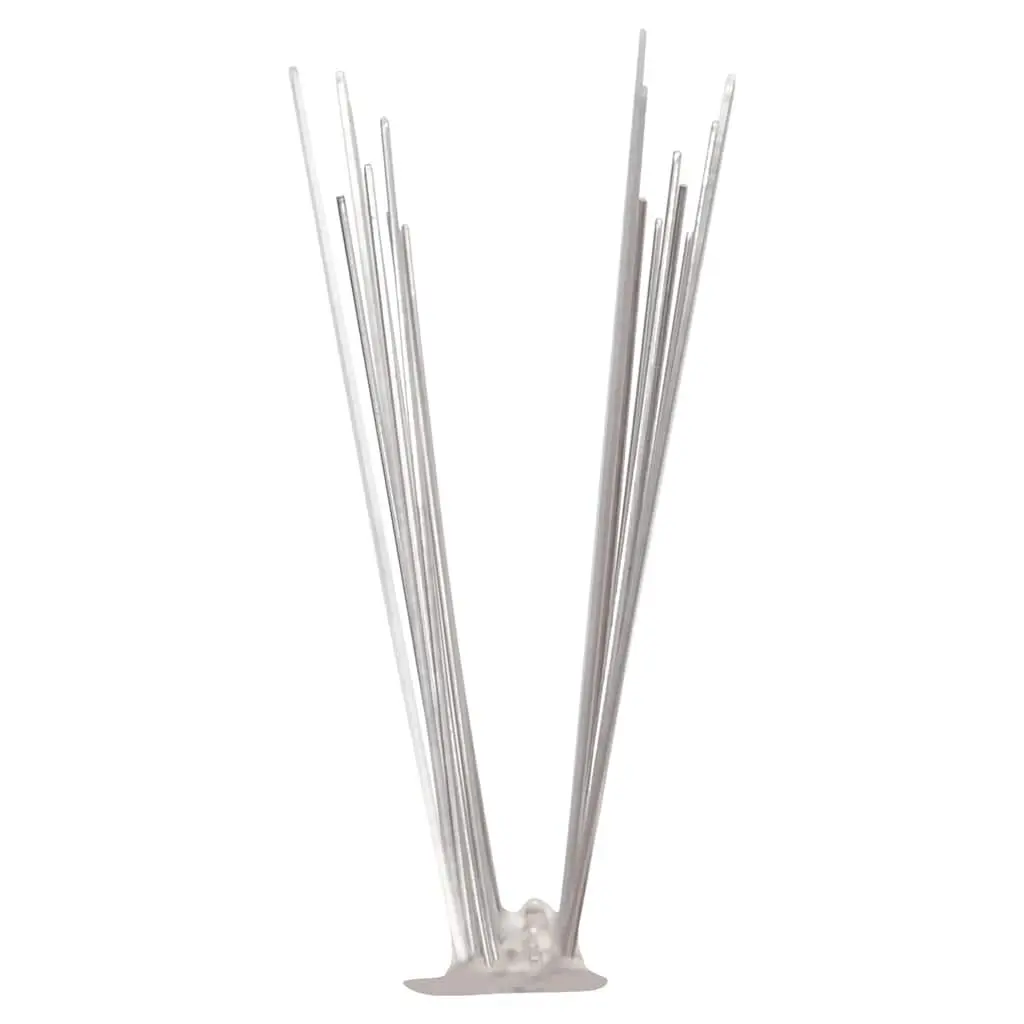 Bird & Pigeon Spikes Set of 6, 2-Row Stainless Steel Deterrent Strips 3m