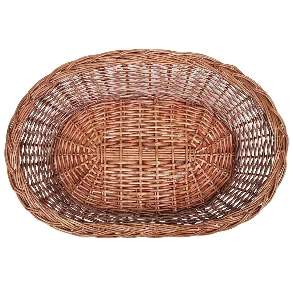 Dog Basket Pet Bed Classic Willow Woven 50cm Brown