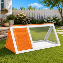 Your Friendly Brown Wooden Rabbit Cage for Pets