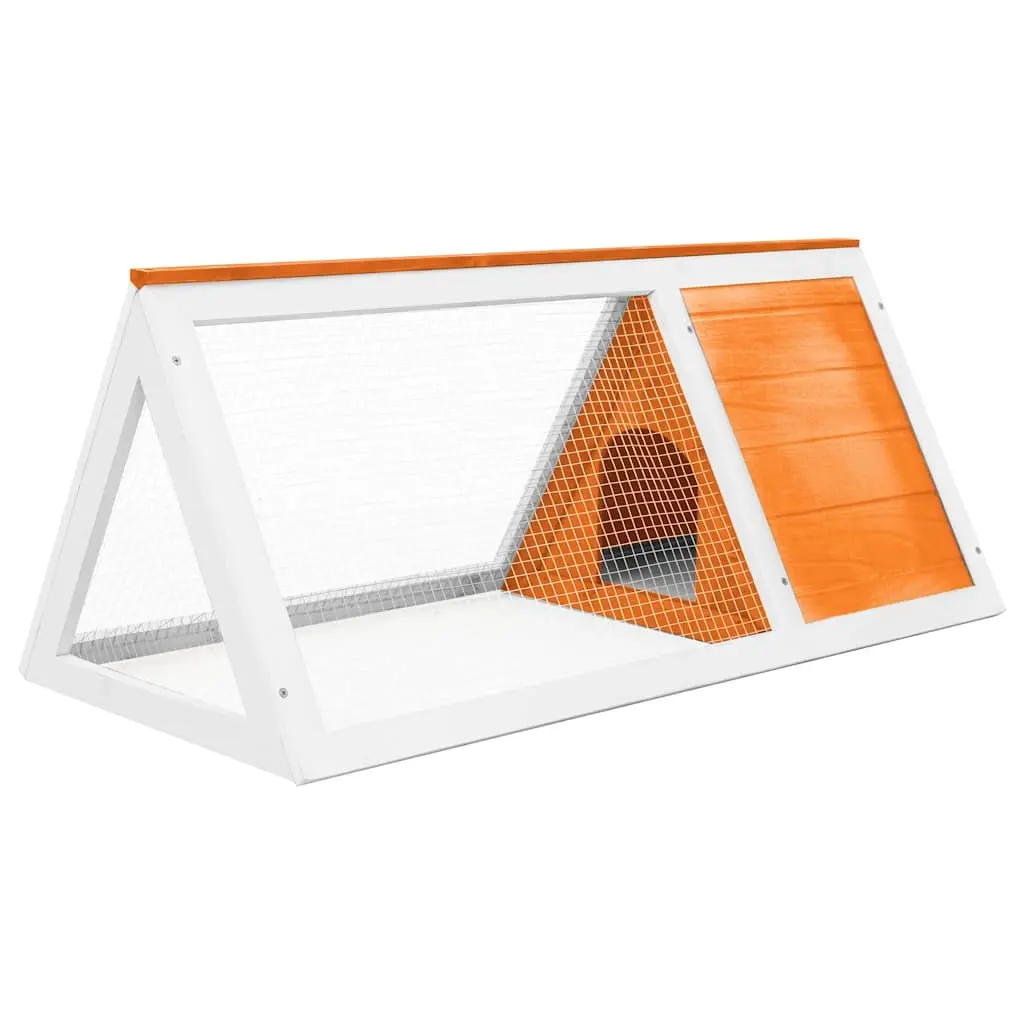 Wooden Rabbit Cage Small Animal Habitat Brown Wood Pet House Enclosure