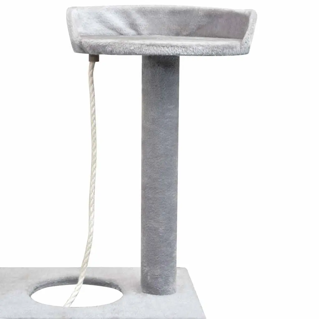 Cat Climbing Centre Multi-Level Playhouse Grey 150cm with Sisal Scratching Posts Hammock and Toy