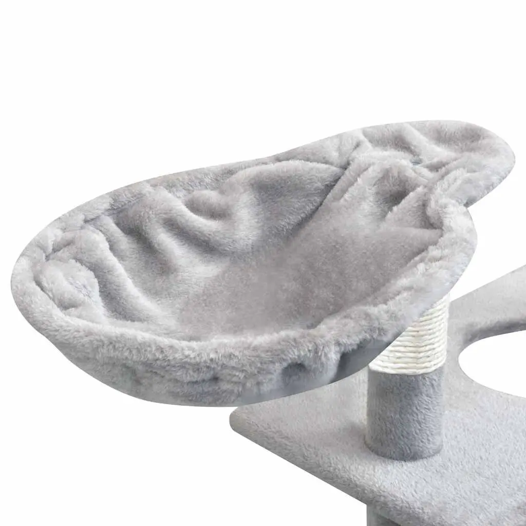 Cat Climbing Centre Multi-Level Playhouse Grey 150cm with Sisal Scratching Posts Hammock and Toy