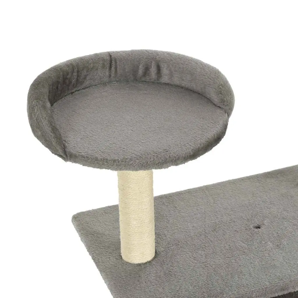 Cat Furniture Multi-Level Climbing Centre 95cm Grey Plush Scratching Posts Sisal Rope