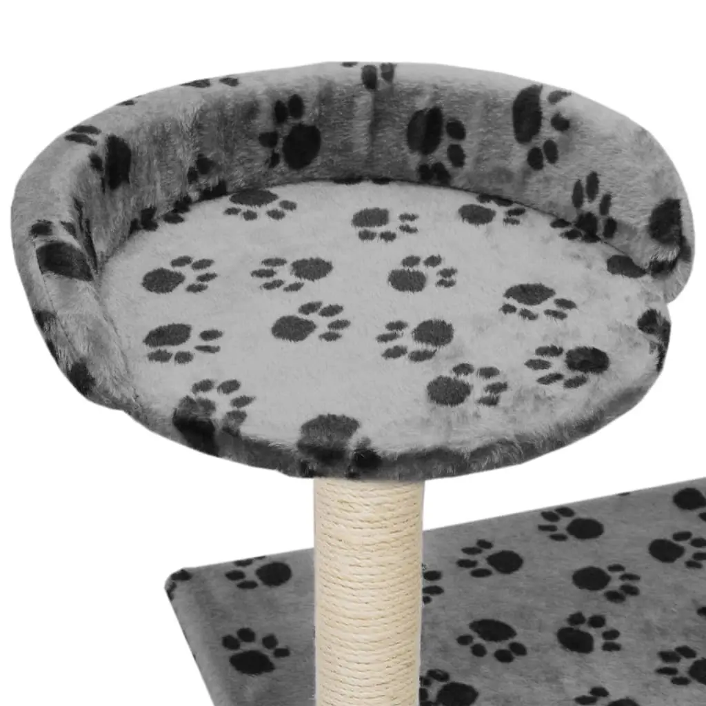 Multi-Level Cat Play Centre Grey 95cm with Sisal Scratching Posts Plush Perch and Hideaway House