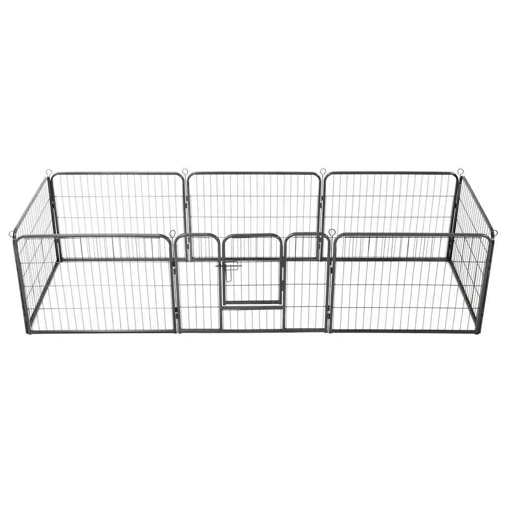 Dog Playpen 8 Panels Steel Enclosure 80x60cm Outdoor Indoor Exercise Training