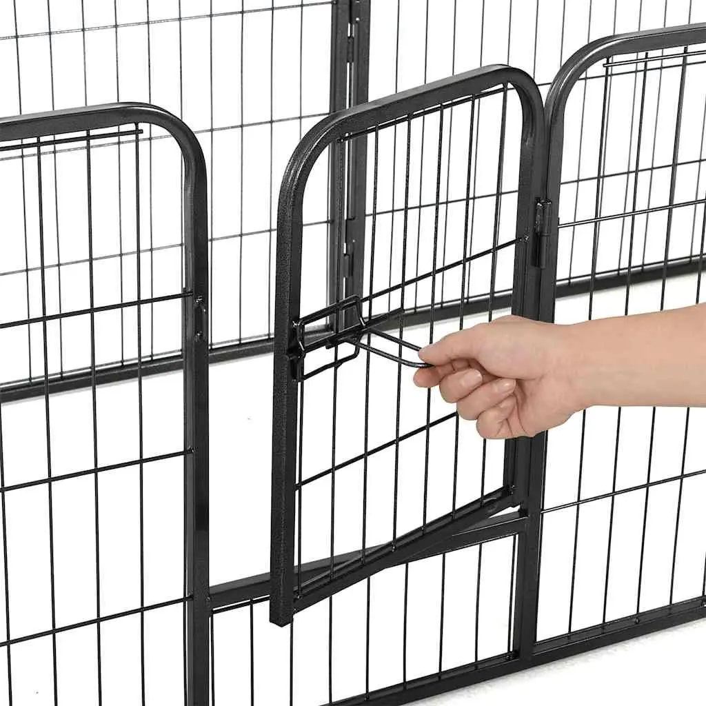 Dog Playpen 8 Panels Steel Enclosure 80x60cm Outdoor Indoor Exercise Training