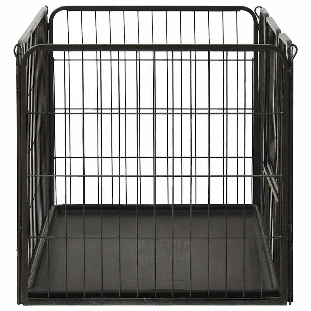 Dog Playpen Steel Hinged Door 91.5 x 59 x 61 cm Indoor Outdoor Pet Run