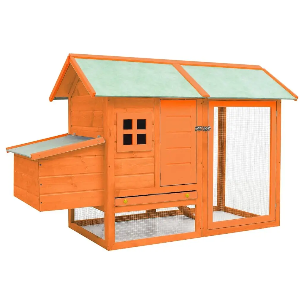Chicken Cage Coop Hutch Wooden Hen House 170x81x110 cm with Ramp and Run