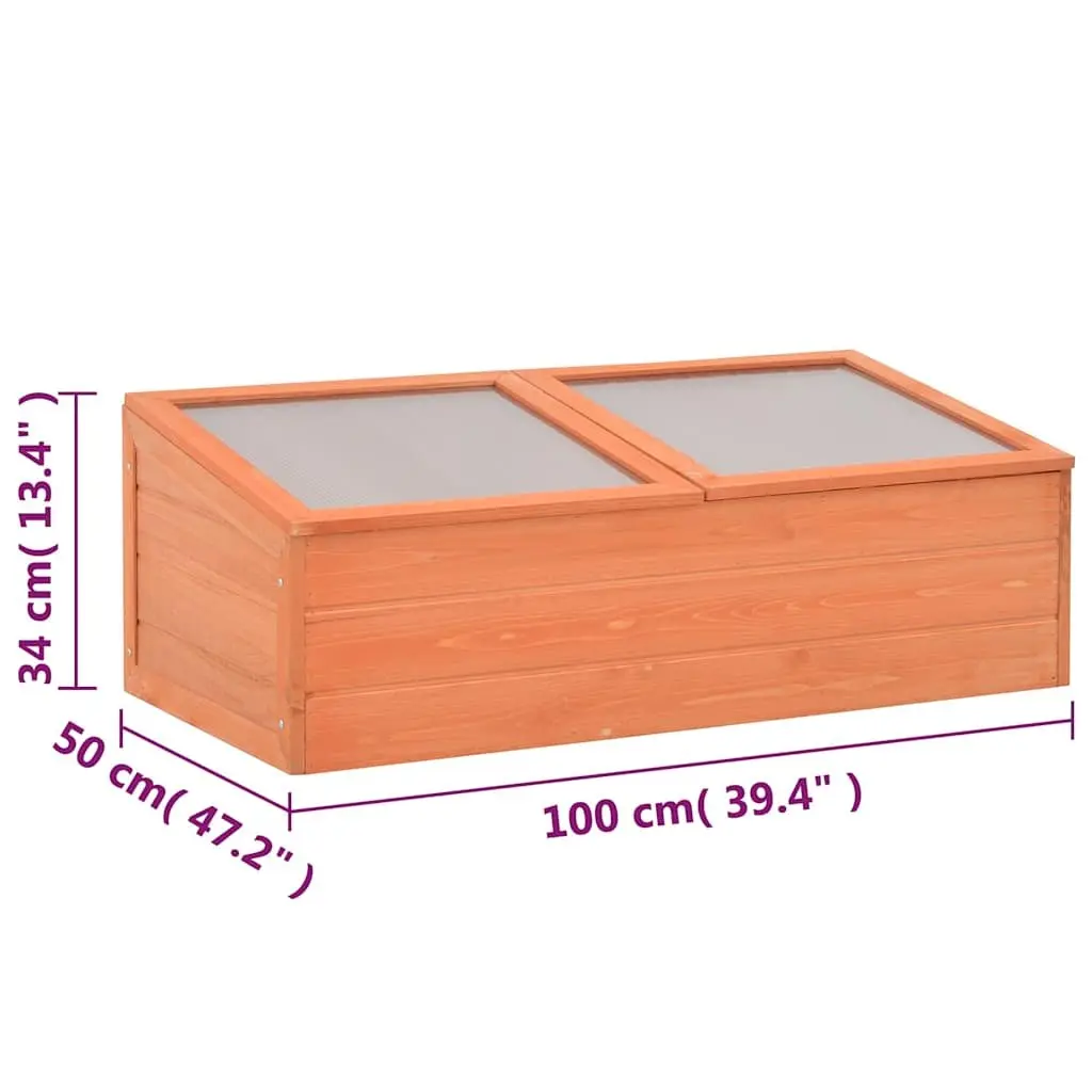 Wooden Garden Greenhouse Cold Frame Hinged Lid 100x50x34cm