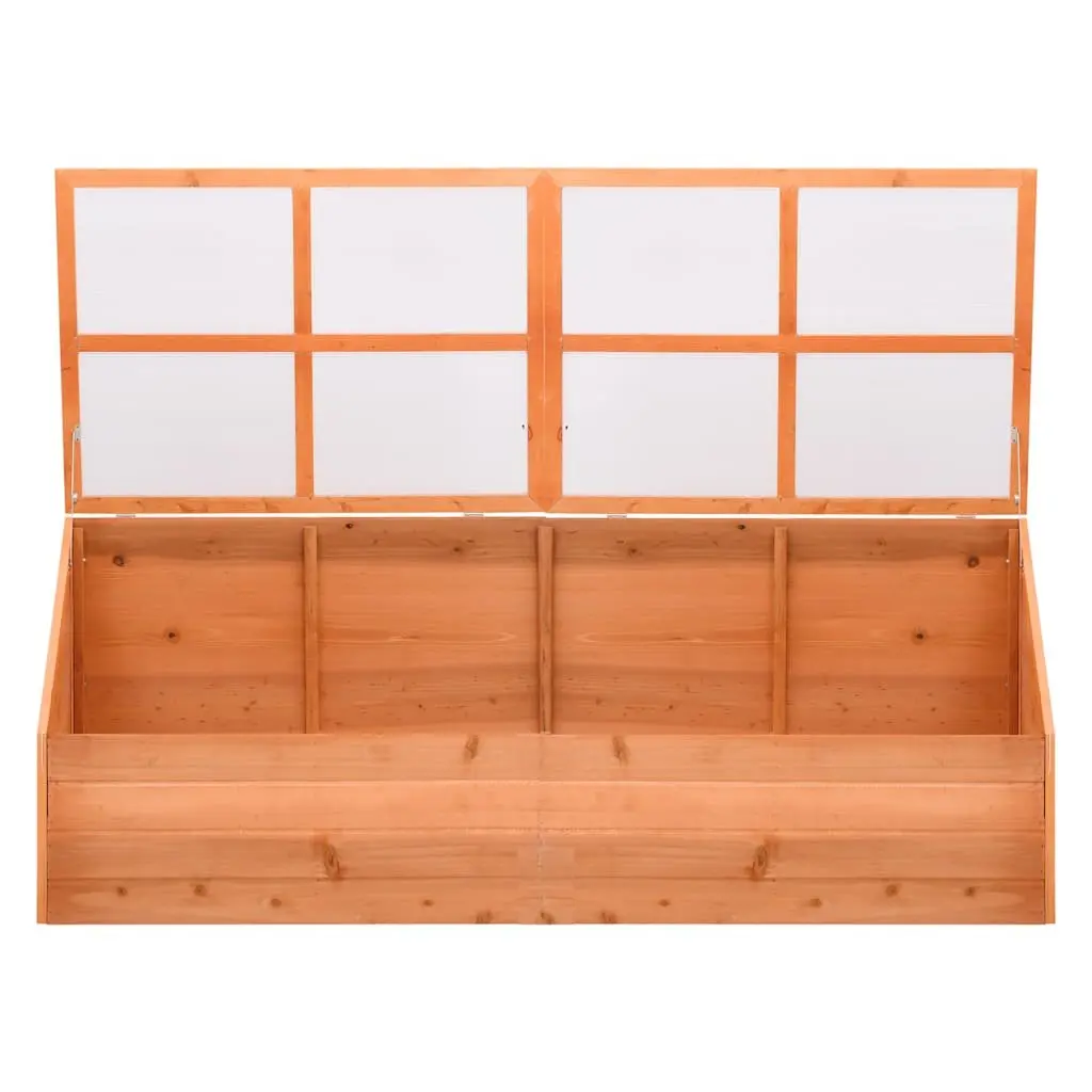 Wooden Garden Greenhouse Cold Frame Hinged Lid 180x57x62cm