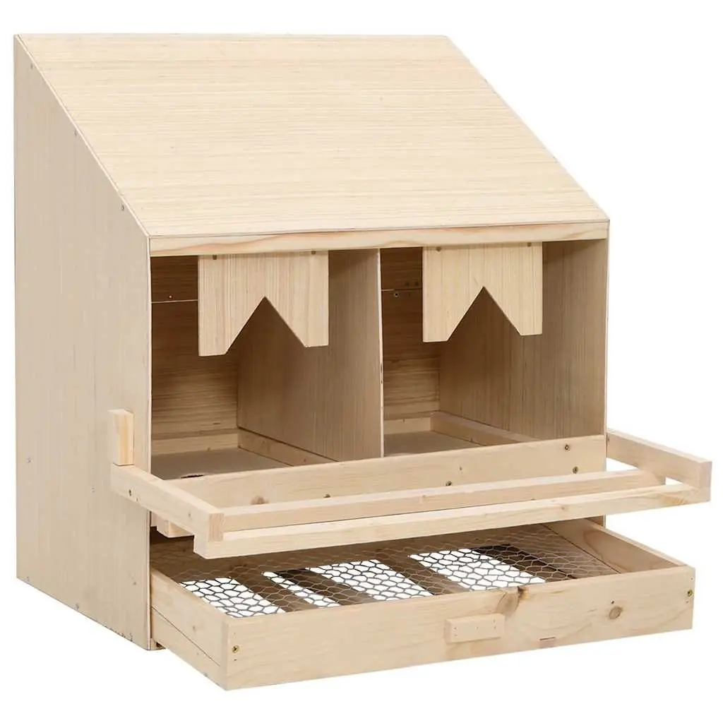 Wooden Chicken Laying Nest Box 2 Compartments Large Size