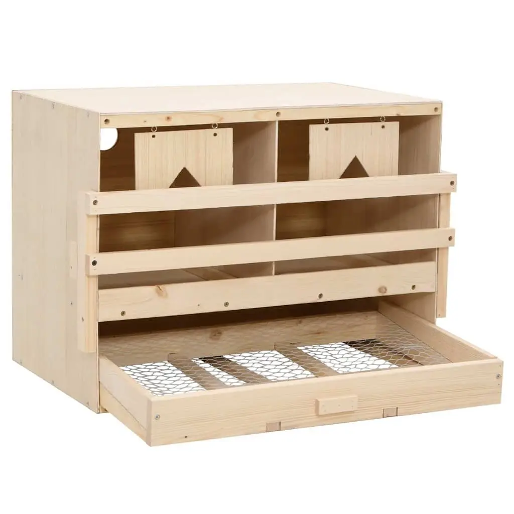 Chicken Laying Nest Box 2 Compartments Wooden Poultry Egg Collection Nesting