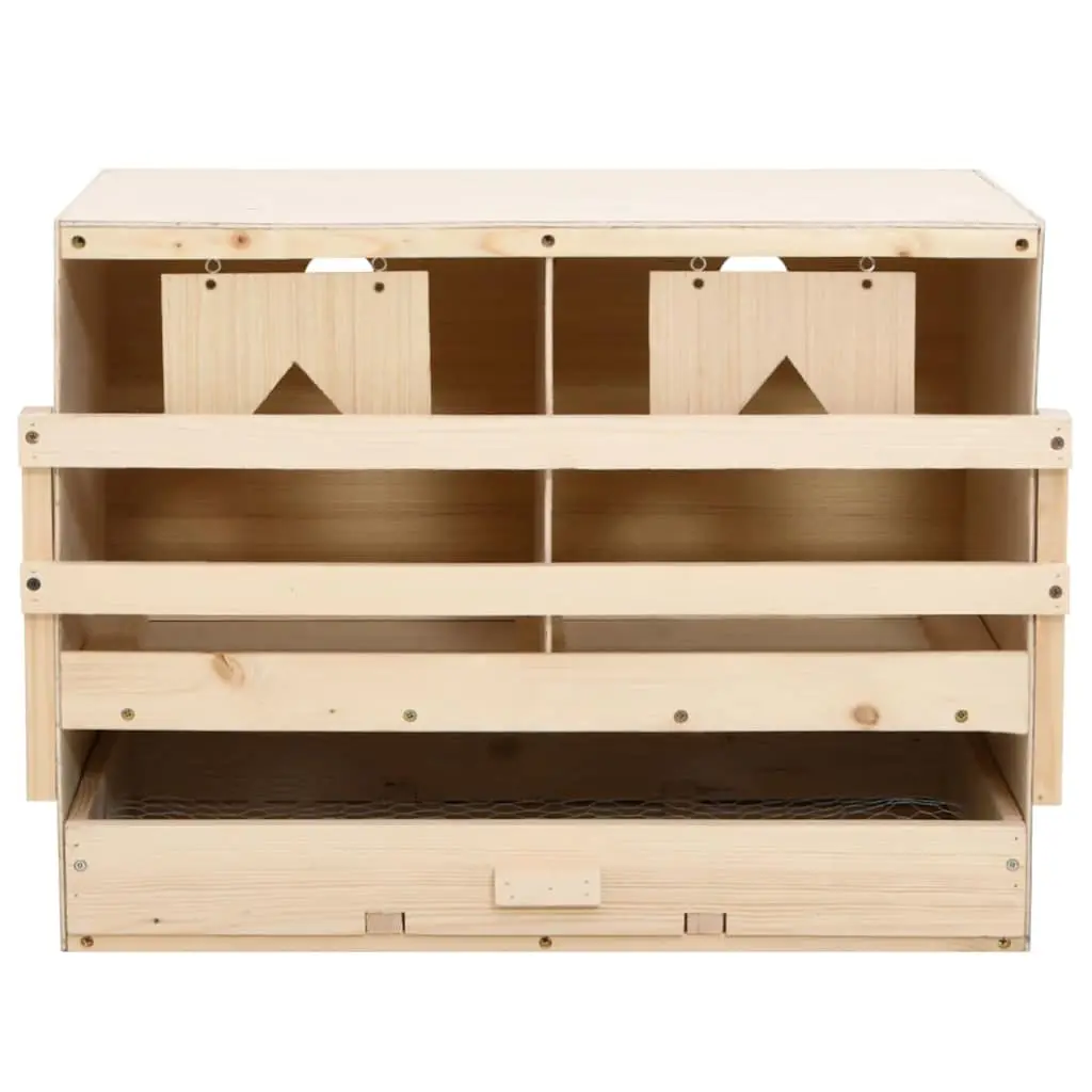 Chicken Laying Nest Box 2 Compartments Wooden Poultry Egg Collection Nesting