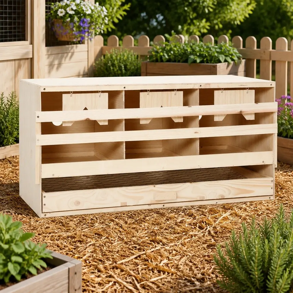 Chicken Nest Box with 3 Spacious Compartments
